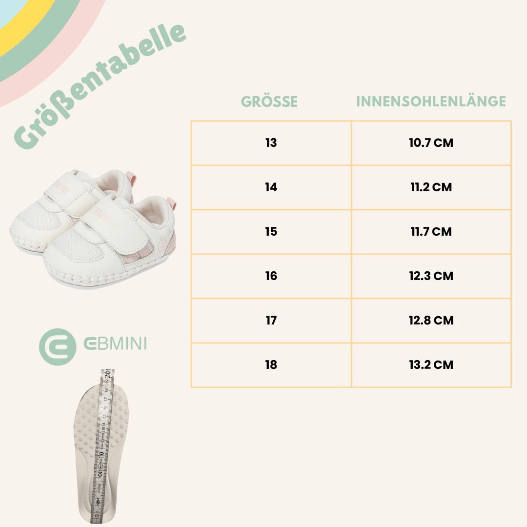 EBMINI® BIBI - Baby Barfußschuhe – Weiche Krabbelschuhe für erste Schritte - Ebmini® - Kinder Barfußschuhe -
