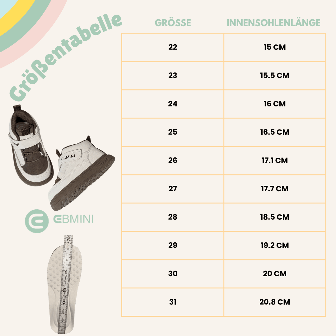 EBMINI® DUR - Wasserdichte Barfußstiefel für Kinder mit Warmfutter - Ebmini® - Kinder Barfußschuhe -