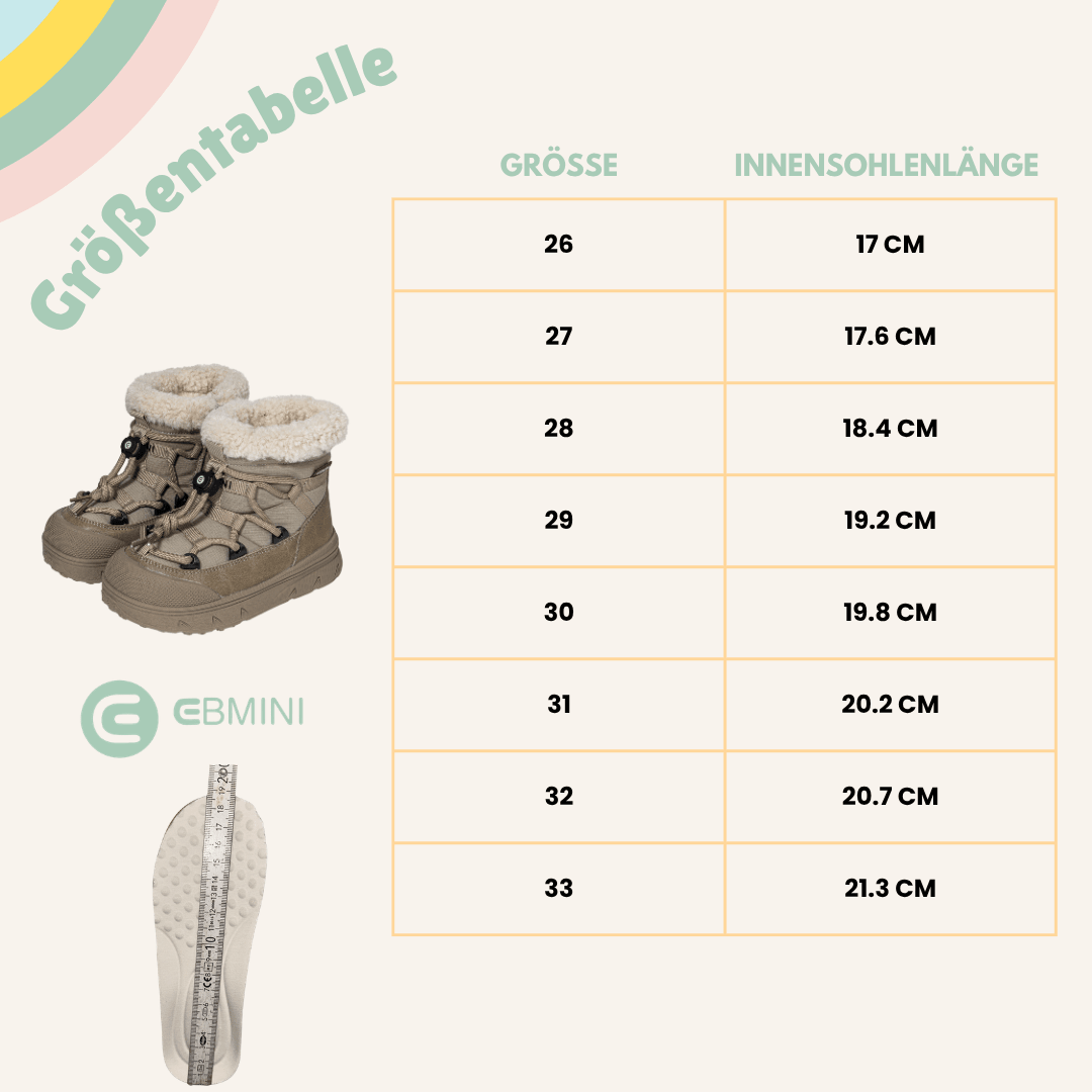 EBMINI® RIC - Wasserdichte Barfußstiefel für Kinder mit Warmfutter - Ebmini® - Kinder Barfußschuhe -