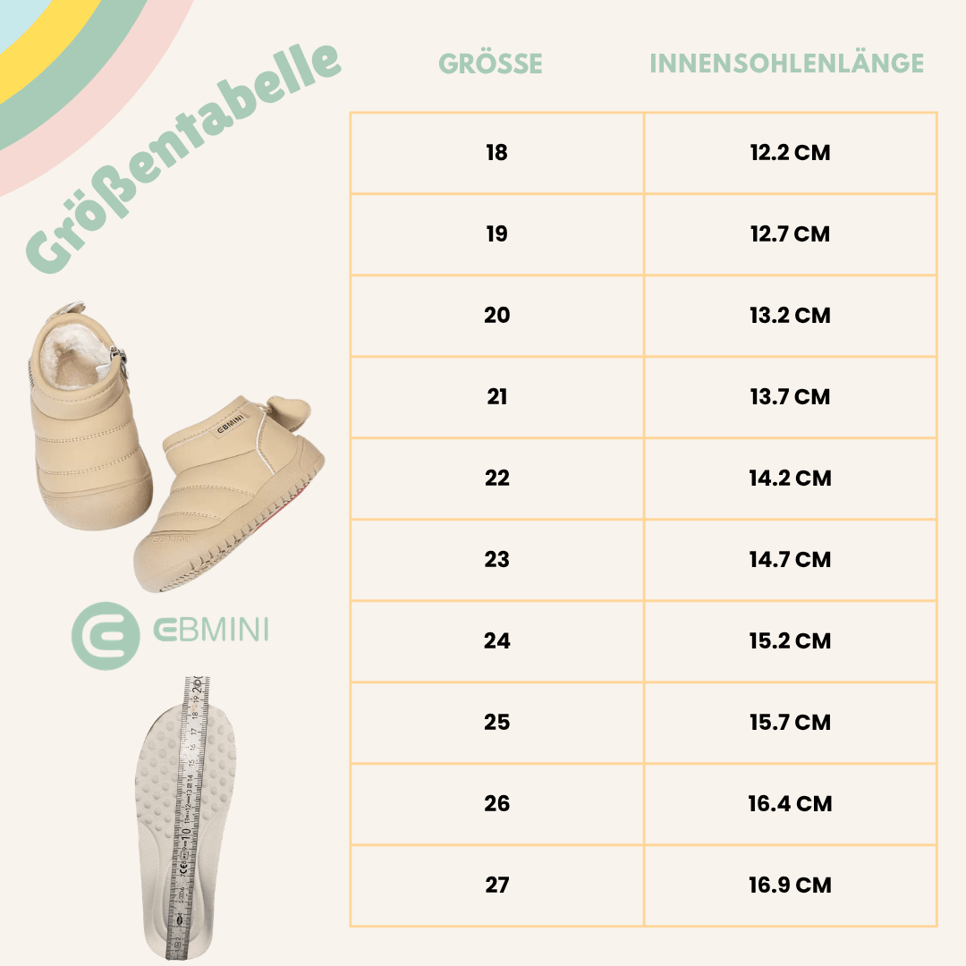 EBMINI® ALBI - Wasserdichte Barfußstiefel für Kinder mit warmfutter - Ebmini® - Kinder Barfußschuhe - 