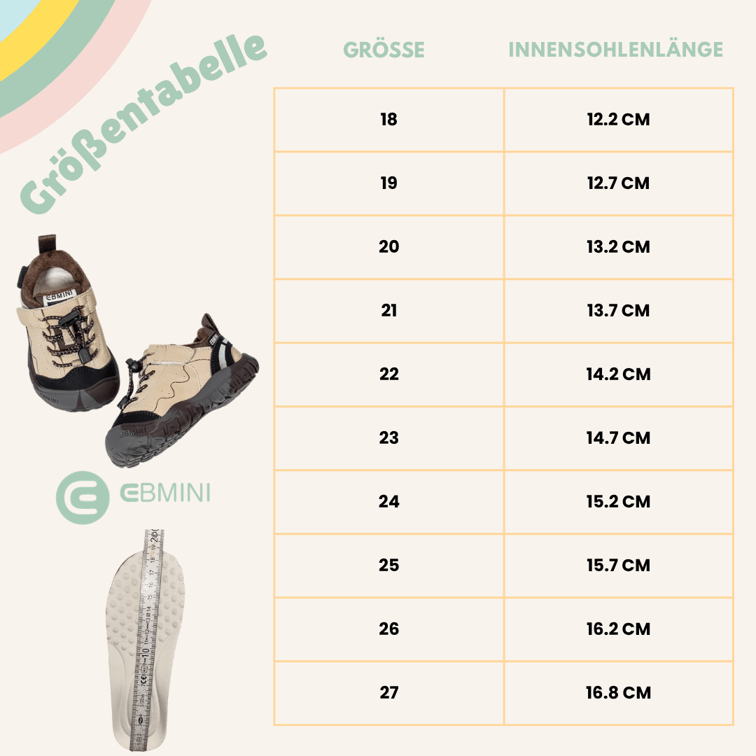 EBMINI® ALI – Wasserdichte, Barfußsneaker für Kinder - Ebmini® - Kinder Barfußschuhe - 