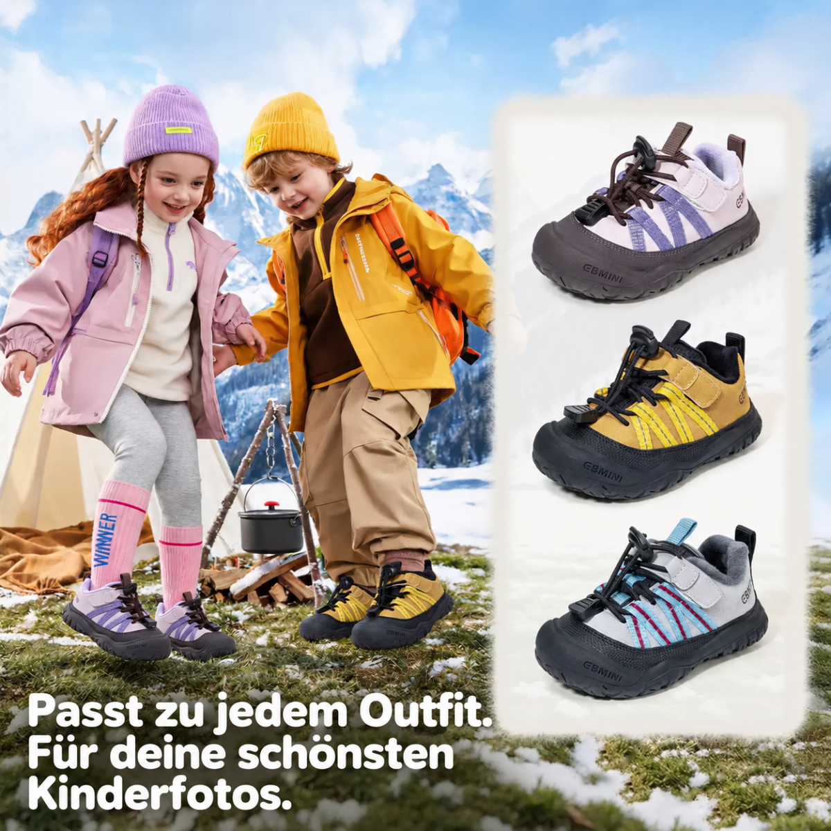 EBMINI® BES – Wasserdichte, Trekking Barfußschuhe für Kinder - Ebmini® - Kinder Barfußschuhe - 
