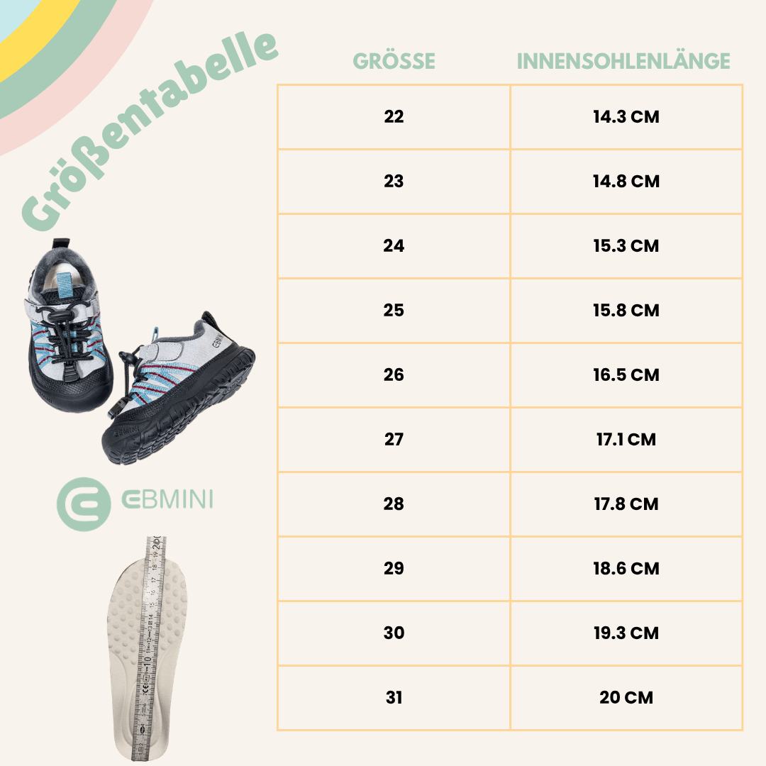 EBMINI® BES – Wasserdichte, Trekking Barfußschuhe für Kinder - Ebmini® - Kinder Barfußschuhe - 