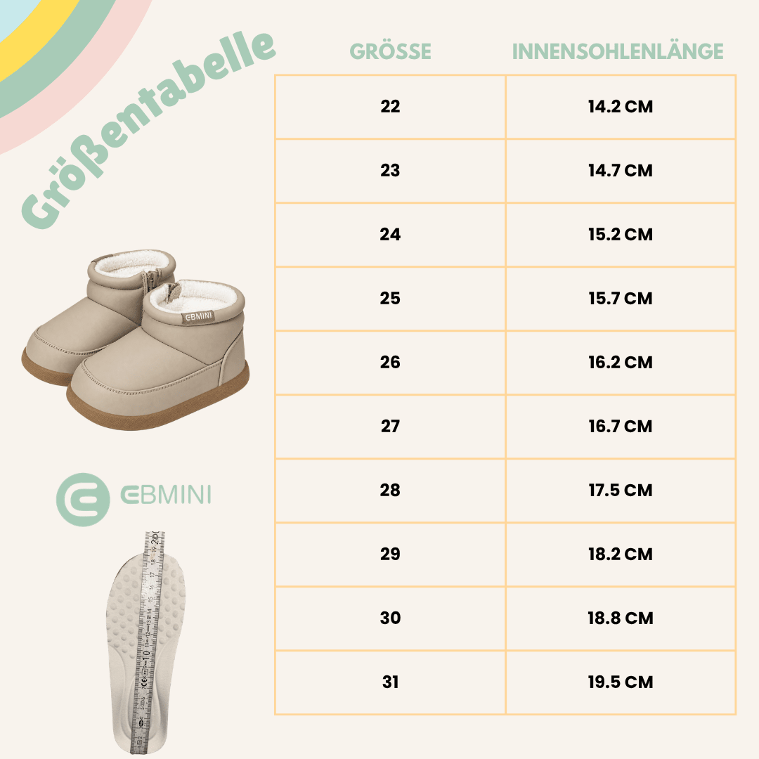 EBMINI® DAM - Wasserdichte Barfußstiefel für Kinder mit warmfutter - Ebmini® - Kinder Barfußschuhe - 
