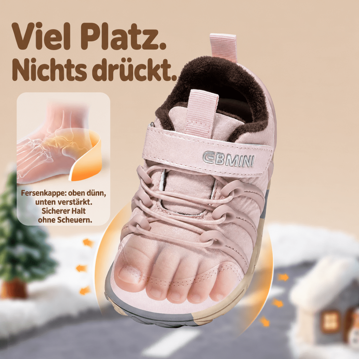 EBMINI® DRO - Winter Barfußsneaker für Kinder mit Warmfutter - Ebmini® - Kinder Barfußschuhe - 