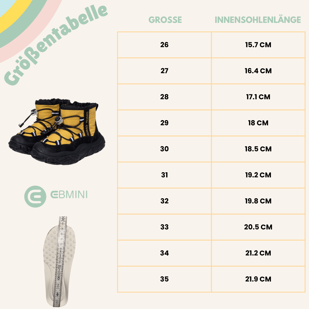 EBMINI® EK – Wasserdichte, Trekking Barfußstiefel für Kinder - Ebmini® - Kinder Barfußschuhe -  - 
