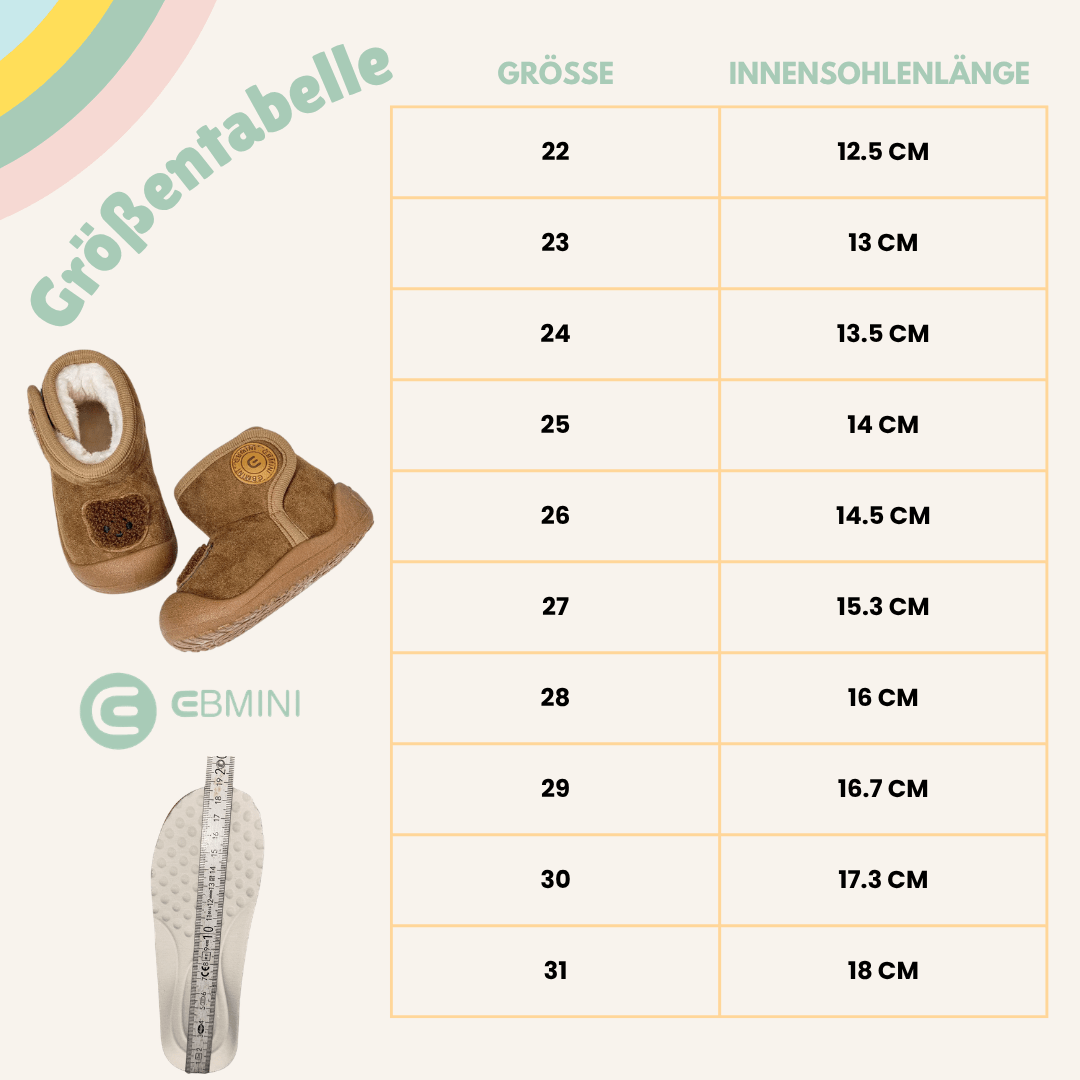 EBMINI® FON - Barfußstiefel für Kinder mit Warmfutter - Ebmini® - Kinder Barfußschuhe - 