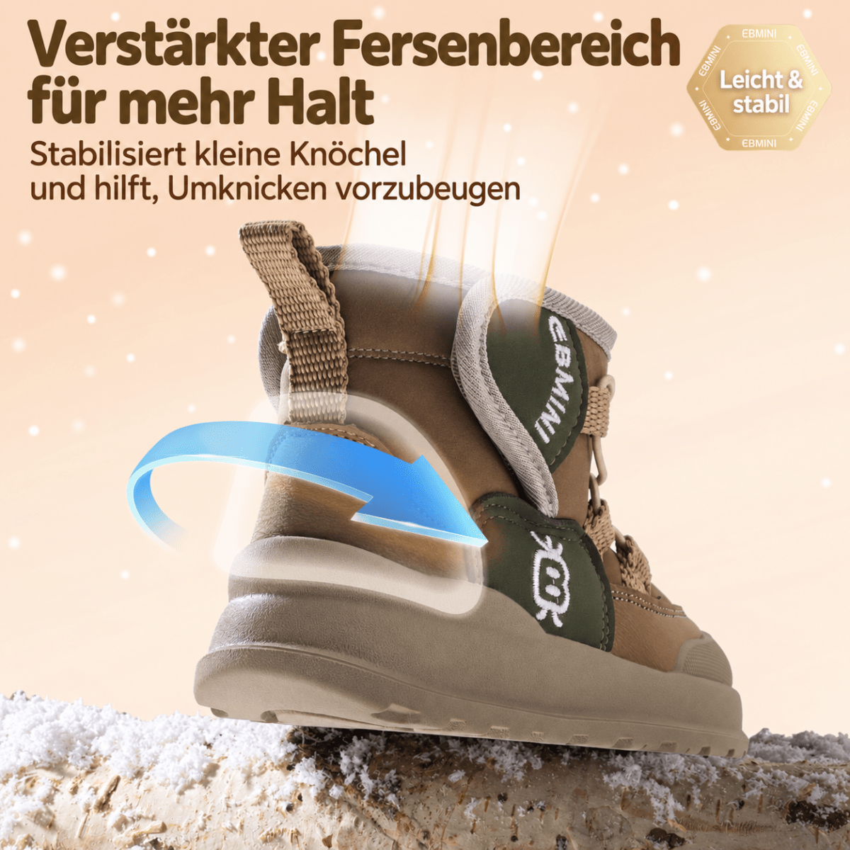 EBMINI® FOZ - Wasserdichte Barfußstiefel für Kinder mit Futterung - Ebmini® - Kinder Barfußschuhe - 
