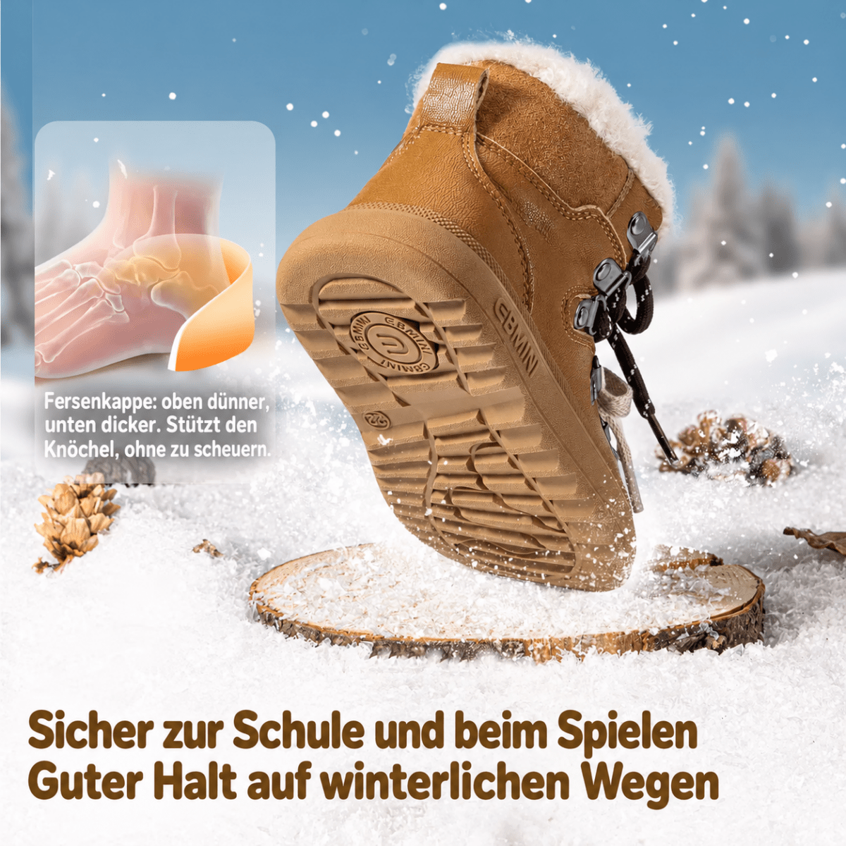 EBMINI® FRID - Wasserdichte Barfußstiefel für Kinder mit warmfutter - Ebmini® - Kinder Barfußschuhe - 
