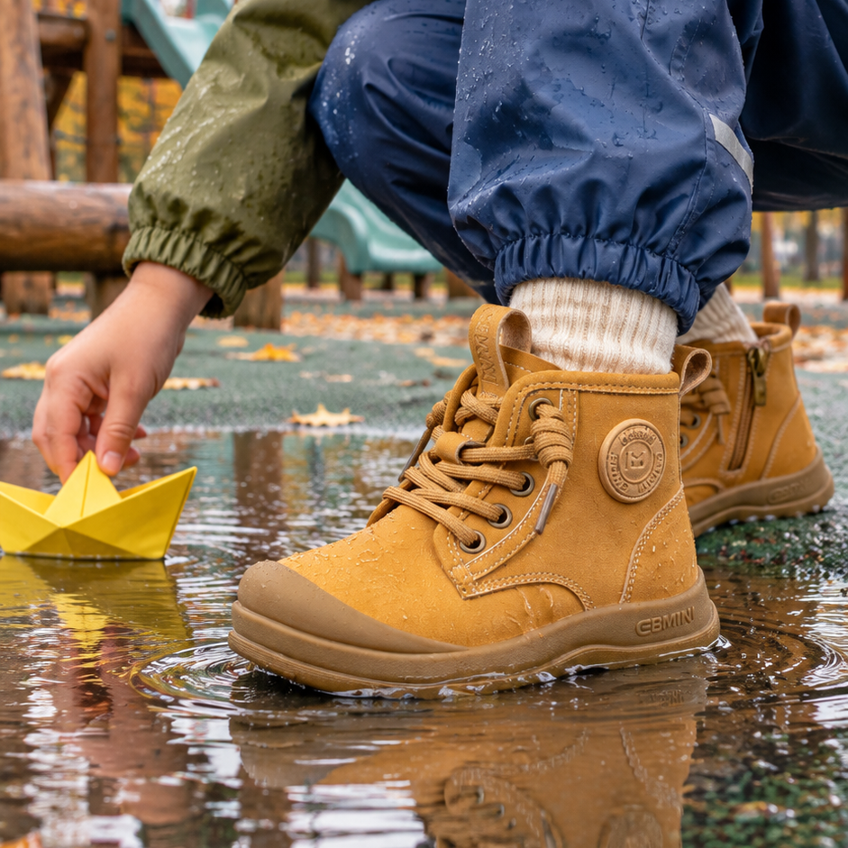 EBMINI® LOS - Wasserdichte Barfußstiefel für Kinder mit Futterung & Reißverschluss - Ebmini® - Kinder Barfußschuhe - 209913029447