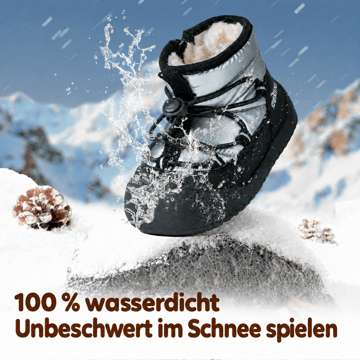 EBMINI® LUMI - Wasserdichte Barfußstiefel für Kinder mit Warmfutter - Ebmini® - Kinder Barfußschuhe - LUMI-SIL-18
