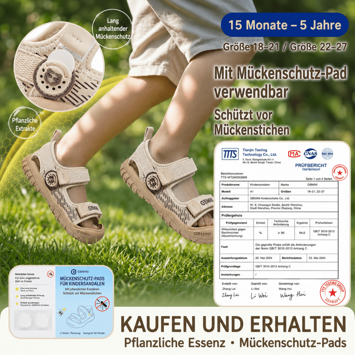 EBMINI® MUS – Ultraleichte Barfußsandalen für Kinder mit Mückenschutzmittel - Ebmini® - Kinder Barfußsandalen - 