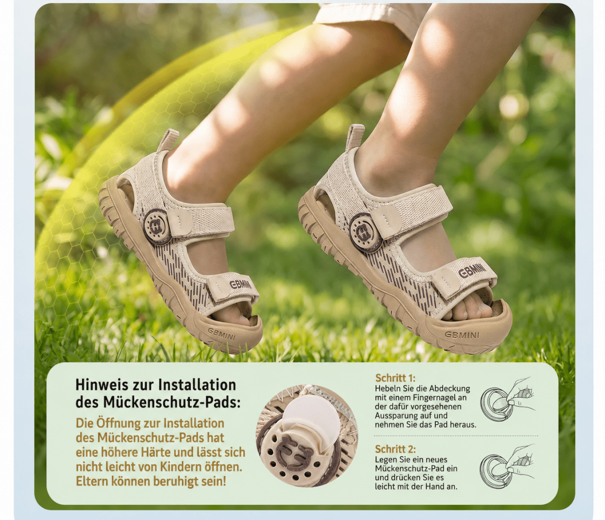 EBMINI® MUS – Ultraleichte Barfußsandalen für Kinder mit Mückenschutzmittel - Ebmini® - Kinder Barfußsandalen - 