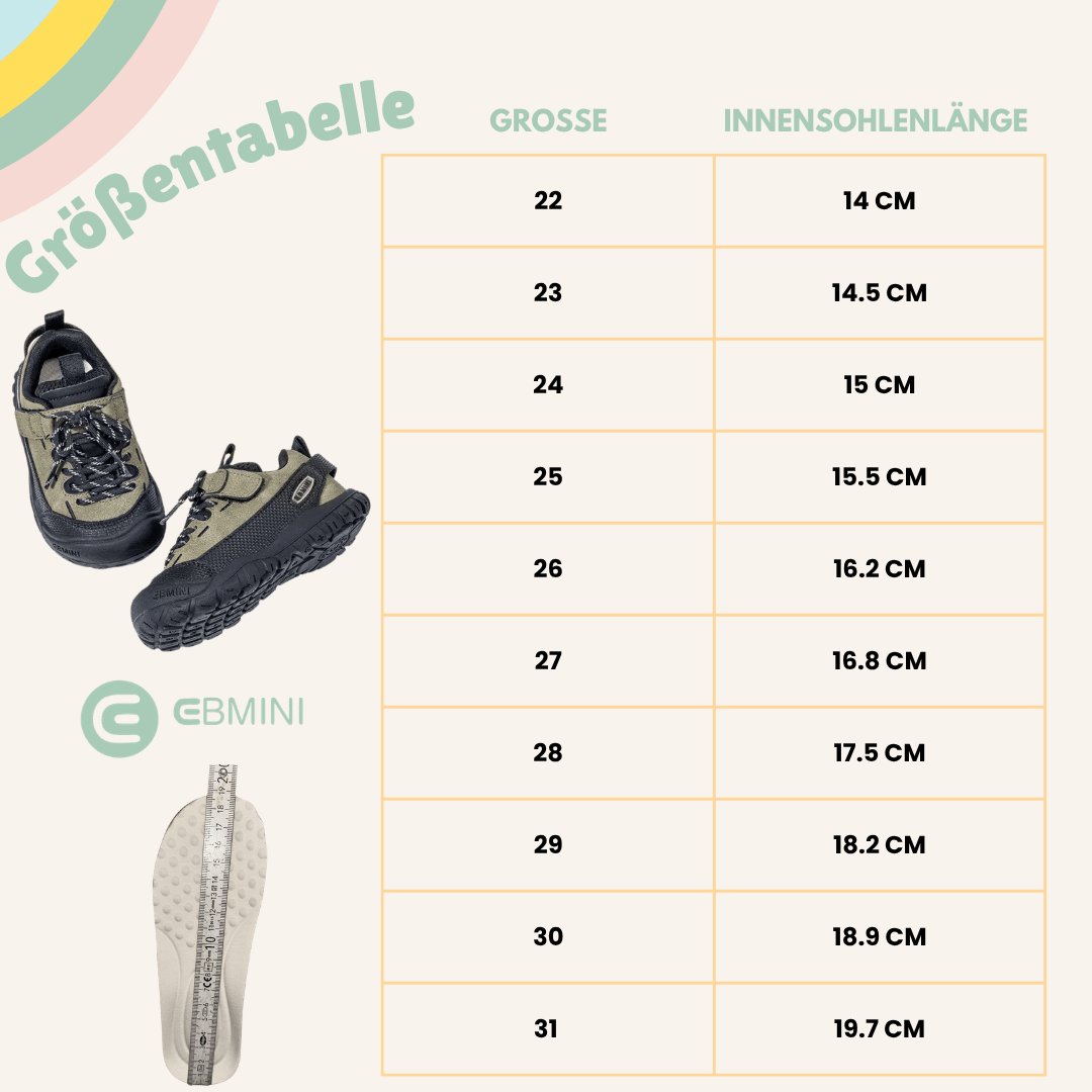 EBMINI® OTD – Wasserdichte, Trekking Barfußschuhe für Kinder - Ebmini® - Kinder Barfußschuhe - 