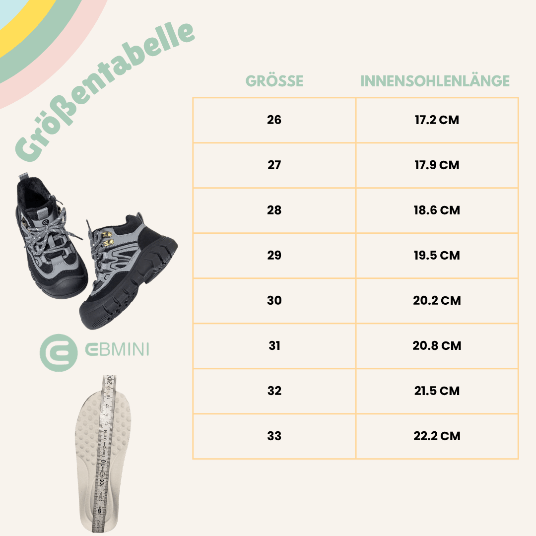EBMINI® QUB - Wasserdichte Barfußstiefel für Kinder mit warmfutter - Ebmini® - Kinder Barfußschuhe - 